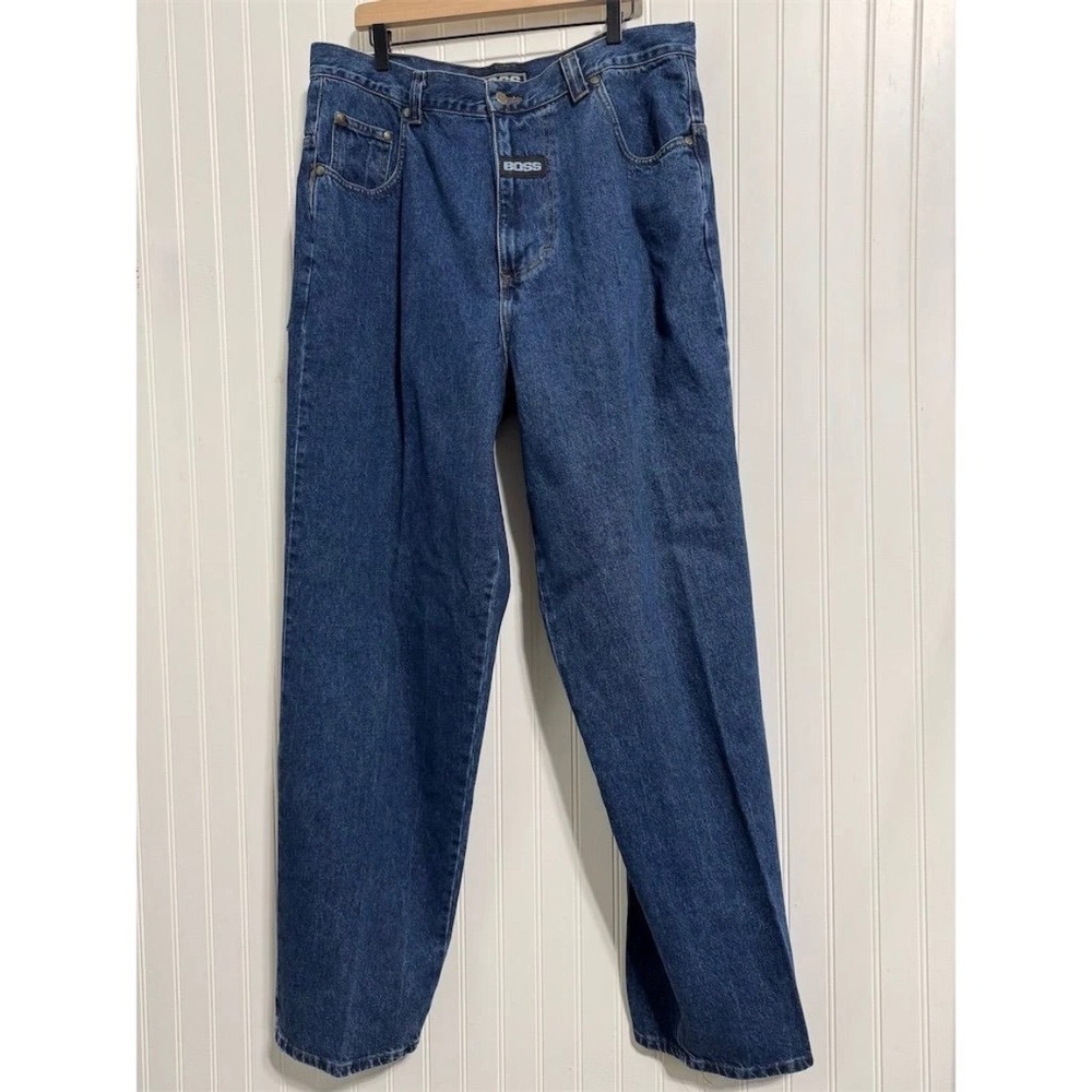 Vintage 90s Boss Jeans Mens 38 Baggy Wide Leg Skater Hip Hop Streetwear Y2K